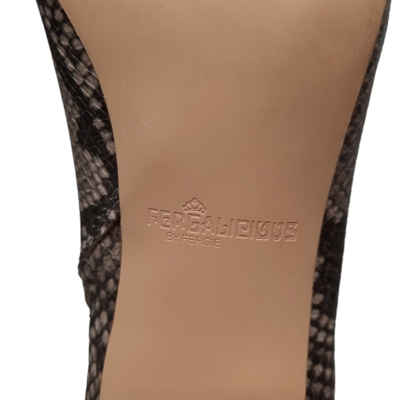 Fergalicious Goldie Bootie Snakeskin Stiletto Heel Size 7.5‎ Women's Shoes - Picture 7 of 13